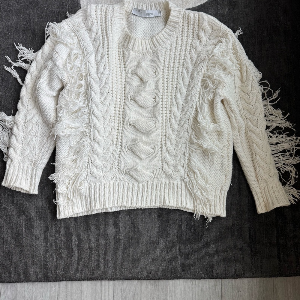 IRO Cream Cable Knit Crew Neck Sweater